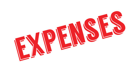 Expenses rubber stamp. Grunge design with dust scratches. Effects can be easily removed for a clean, crisp look. Color is easily changed.