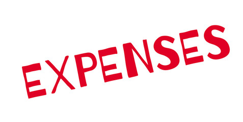 Expenses rubber stamp. Grunge design with dust scratches. Effects can be easily removed for a clean, crisp look. Color is easily changed.