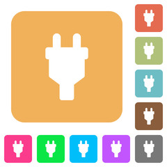 Obraz premium Power connector rounded square flat icons