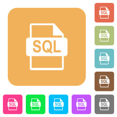 SQL file format rounded square flat icons