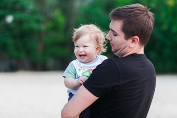 Young father and his baby