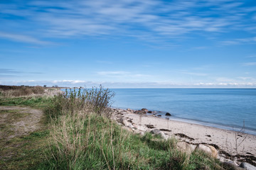 Beach on the west side of Langeland, Denmark at daytime in spring