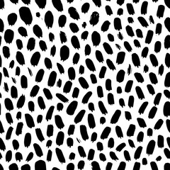 Ink abstract seamless pattern. Background with artistic strokes in black and white sketchy style. Design element for backdrops and textile