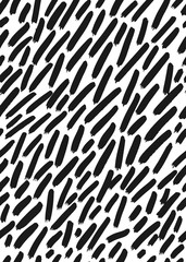 Ink abstract seamless pattern. Background with artistic strokes in black and white sketchy style. Design element for backdrops and textile