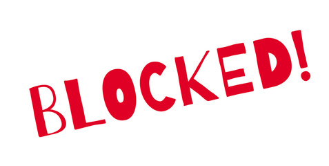 Blocked rubber stamp. Grunge design with dust scratches. Effects can be easily removed for a clean, crisp look. Color is easily changed.