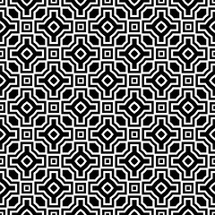 Geometric black and white seamless pattern