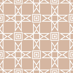 Geometric brown and white seamless pattern for fabrics
