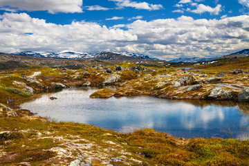 Fototapeta na wymiar mountain view on Aursjovegen road, Norway
