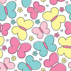 seamless colorful butterfly pattern vector illustration