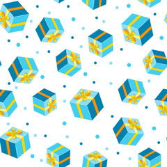 Seamless background pattern with gift