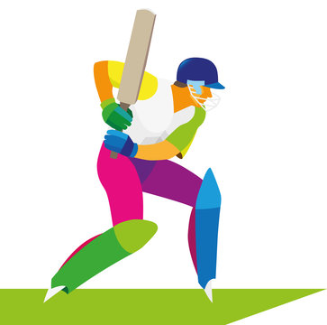 A young athlete is a cricket batsman who is ready to beat off the abandoned ball
