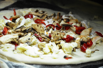 tasty italian pizza close up - traditional dish