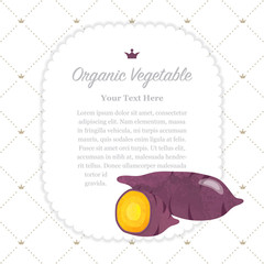 Colorful watercolor texture nature organic fruit memo frame purple sweet potato