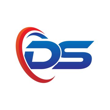 modern dynamic vector initial letters logo ds with circle swoosh red blue