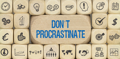 Don´t Procrastinate / Würfel mit Symbole