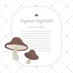 Colorful watercolor texture nature organic fruit memo frame boletus mushroom