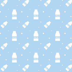 Fototapeta na wymiar Milk Drink Carton Box Silhouette Seamless Pattern