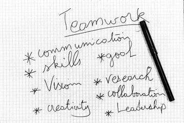 teamwork research drawing pencil