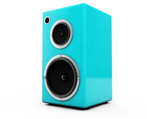 Obraz premium blue columns on a white background 3d render