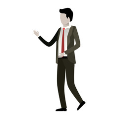 businessman faceless in suit and white background