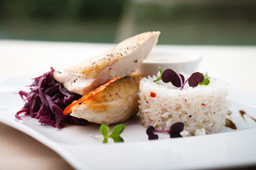 Chicken breast with rice