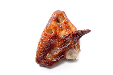 grilled wing chicken isolated on white background