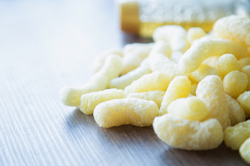 Delicious sweet corn sticks with honey