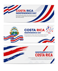 Costa Rica independence day abstract background design coupon banner and flyer, postcard, celebration vector illustration landscape