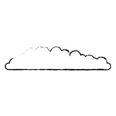 cloud monochrome blurred in white background