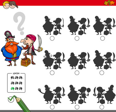 educational shadow game activity with pirates