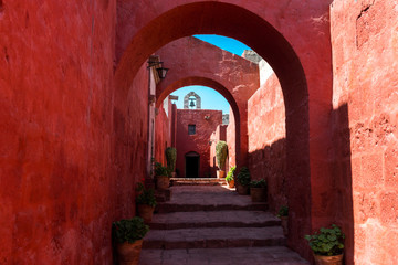 Fototapeta na wymiar The Santa Catalina Monastery in Arequipa, Peru