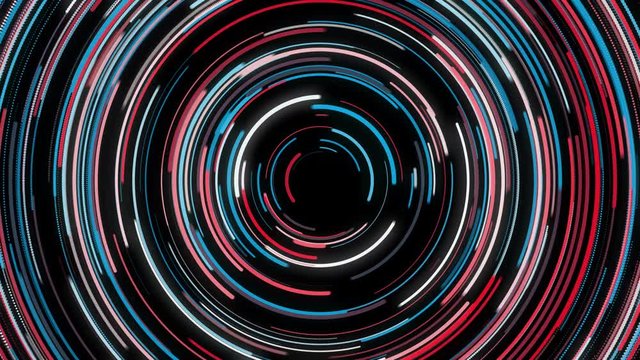 Circular abstract lines / star trail transition element. 4K UHD seamless loop rendered at 16-bit color depth.