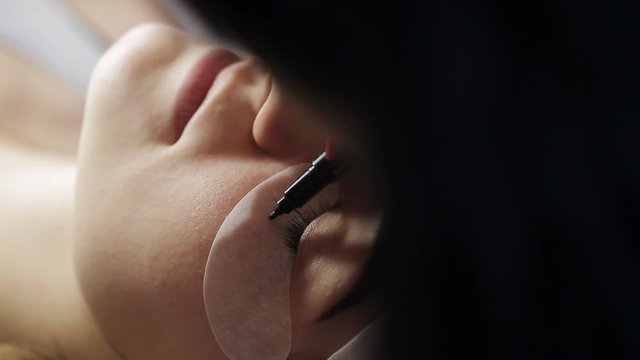 eyelash extension close-up