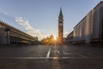 San Marco square in the morning, Venice Italy.
