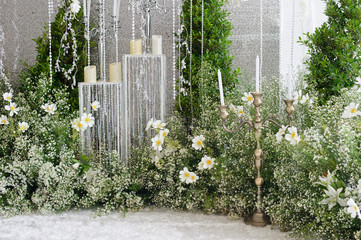 wedding flower decoration  / flower backdrop background