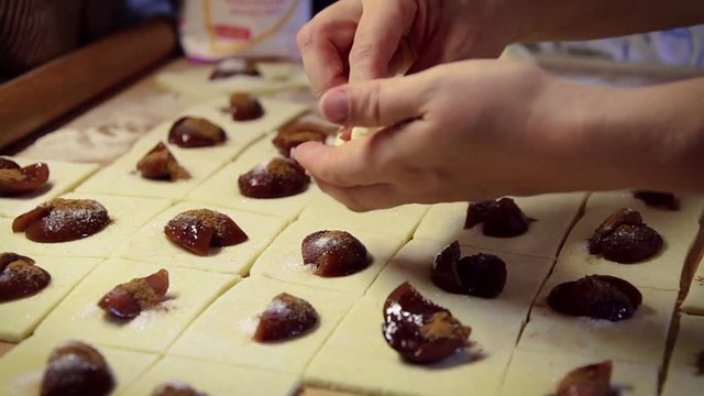 Making of plum dumpling at home