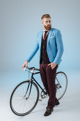 stylish man with bicycle