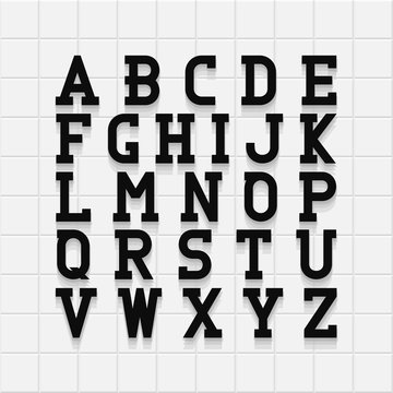 Bold vintage font. Vector english alphabet.
