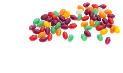 Colorful candies on a white background