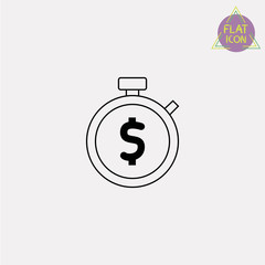 time is money line icon