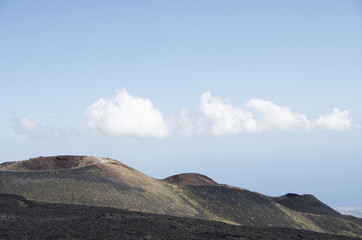 Etna, Sicilia, terra, cielo azzurro, percorso, brullo, arido