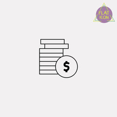 Coins line icon
