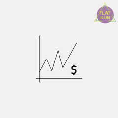 Growth chart line icon