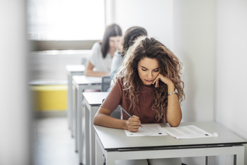 High School Students Taking Exam