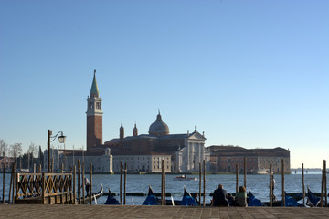 Naklejka premium La chiesa di San Giorgio a Venezia,vista da piazza San Marco