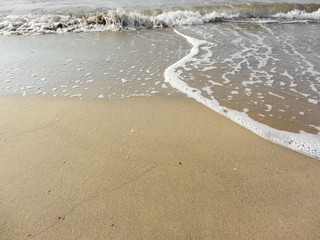 the sea long the shoreline from an Italian beach