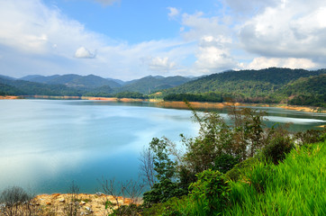 Scenery of man made lake at Sungai Selangor dam during midday...