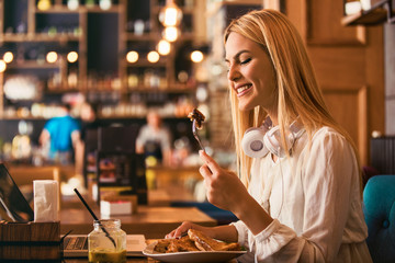 Business woman in coffee shop