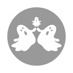 Halloween ghosts icon or logo in modern line style. Vector illustration.
