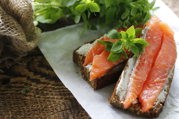 sandwiches with salmon